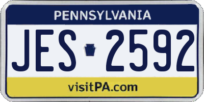 PA license plate JES2592