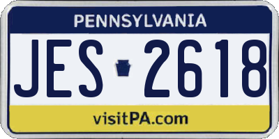 PA license plate JES2618