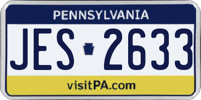 PA license plate JES2633