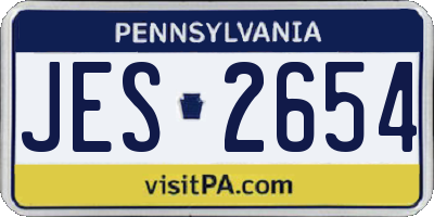 PA license plate JES2654