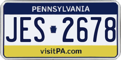 PA license plate JES2678