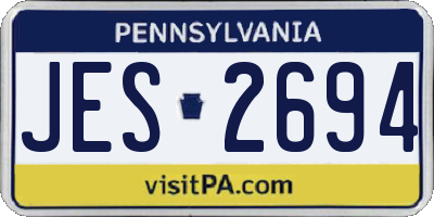 PA license plate JES2694
