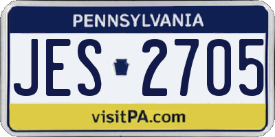 PA license plate JES2705