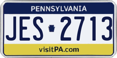 PA license plate JES2713