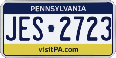 PA license plate JES2723