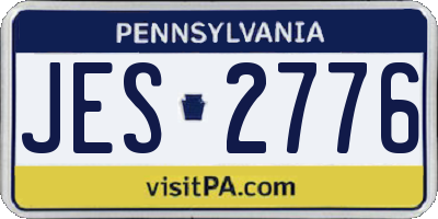 PA license plate JES2776
