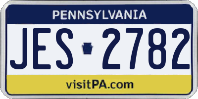 PA license plate JES2782