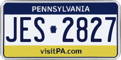 PA license plate JES2827