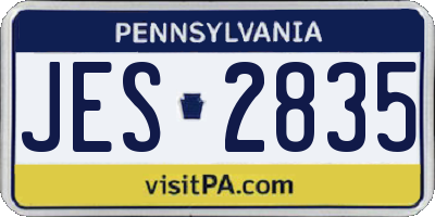 PA license plate JES2835