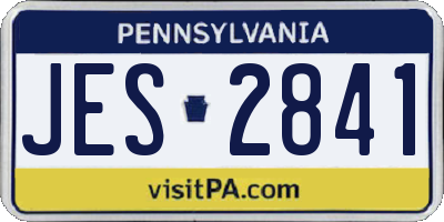 PA license plate JES2841