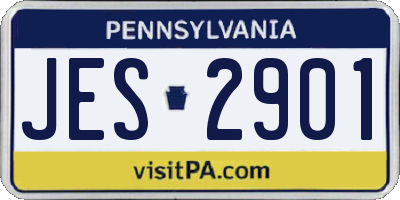 PA license plate JES2901