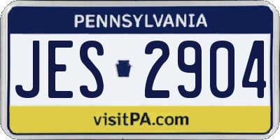 PA license plate JES2904