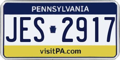 PA license plate JES2917