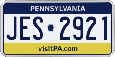 PA license plate JES2921