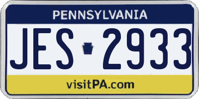 PA license plate JES2933