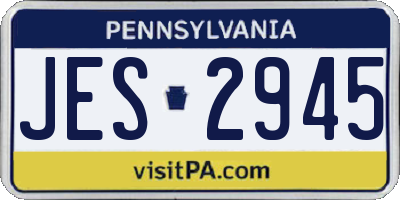 PA license plate JES2945