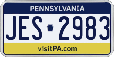 PA license plate JES2983