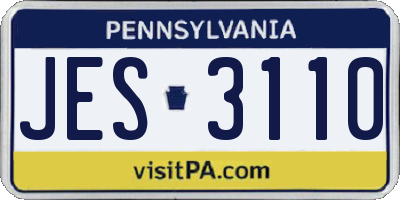 PA license plate JES3110