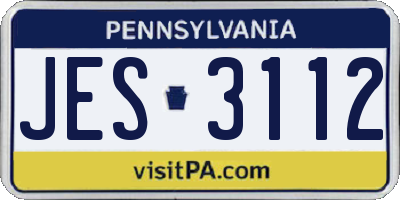 PA license plate JES3112