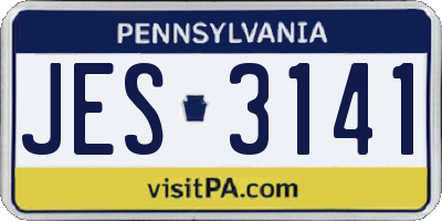 PA license plate JES3141