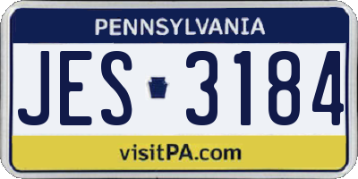 PA license plate JES3184