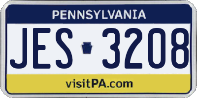 PA license plate JES3208
