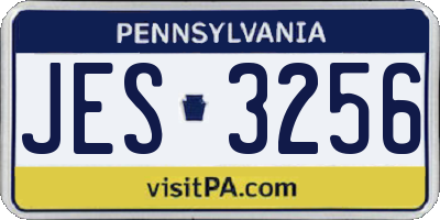 PA license plate JES3256