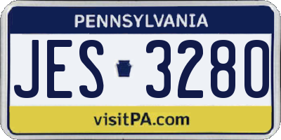 PA license plate JES3280