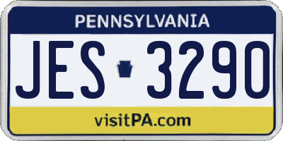 PA license plate JES3290