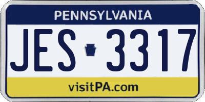 PA license plate JES3317