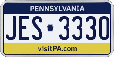PA license plate JES3330