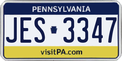 PA license plate JES3347