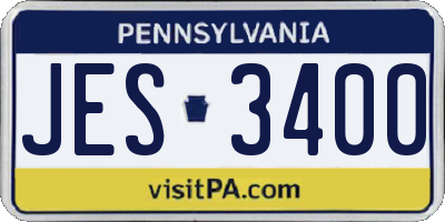 PA license plate JES3400