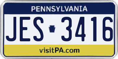 PA license plate JES3416