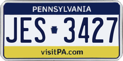 PA license plate JES3427