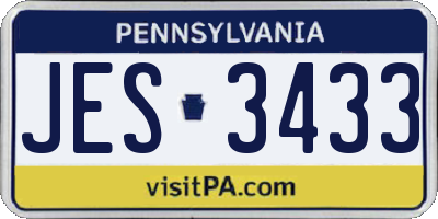 PA license plate JES3433