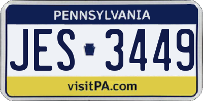 PA license plate JES3449