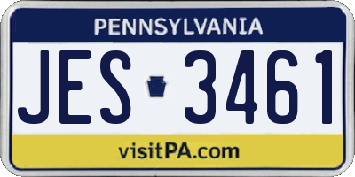 PA license plate JES3461