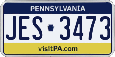 PA license plate JES3473