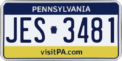 PA license plate JES3481