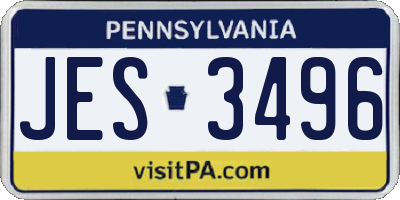 PA license plate JES3496
