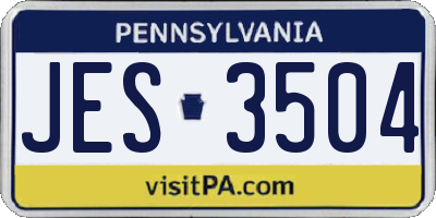 PA license plate JES3504
