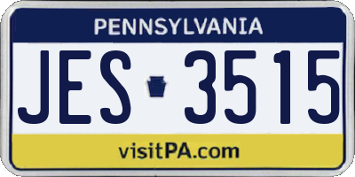 PA license plate JES3515