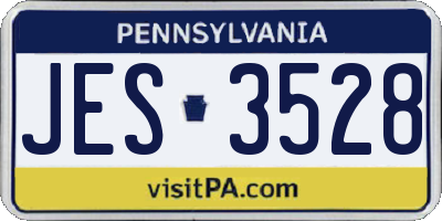 PA license plate JES3528