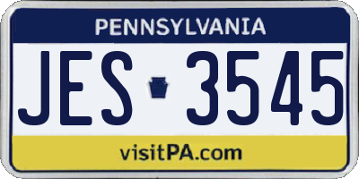 PA license plate JES3545