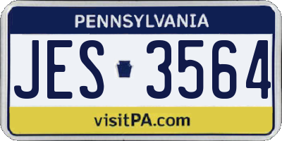 PA license plate JES3564