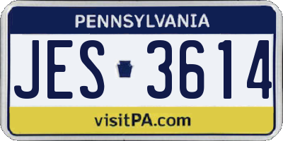 PA license plate JES3614