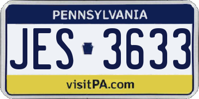 PA license plate JES3633