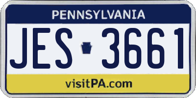 PA license plate JES3661