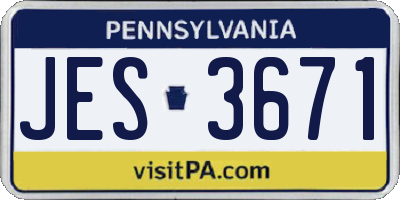 PA license plate JES3671